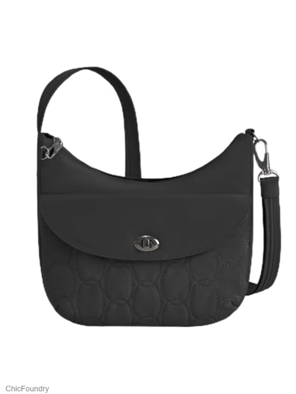 Nylon Anti-Theft RFID Travel Crossbody Bag with Locking Zippers